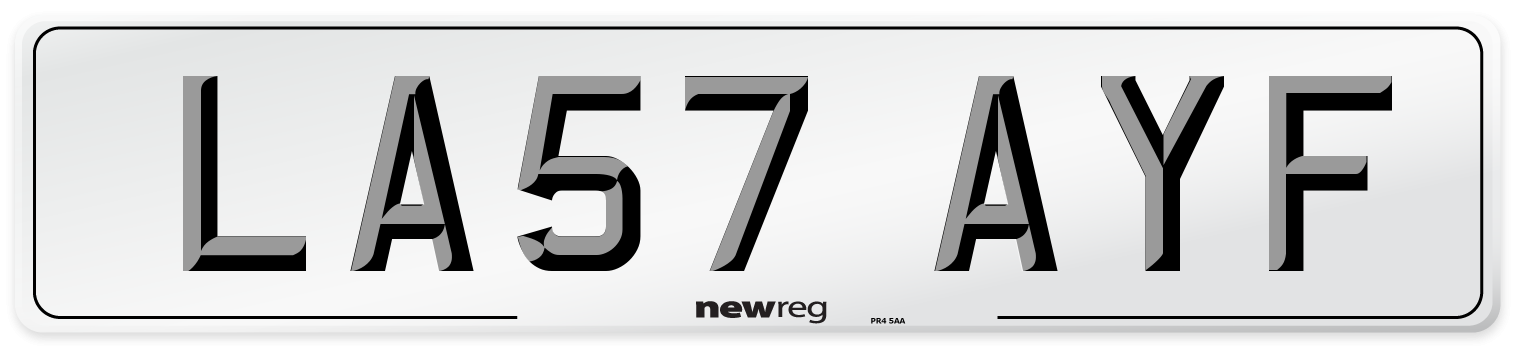 LA57 AYF Number Plate from New Reg